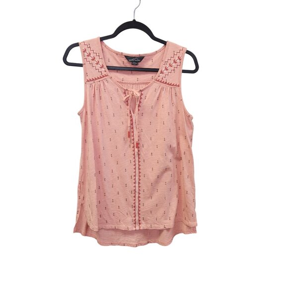 Eddie Bauer Pink Sleeveless Embroidered Tank Top M/M Lightweight 2339 - Picture 1 of 7